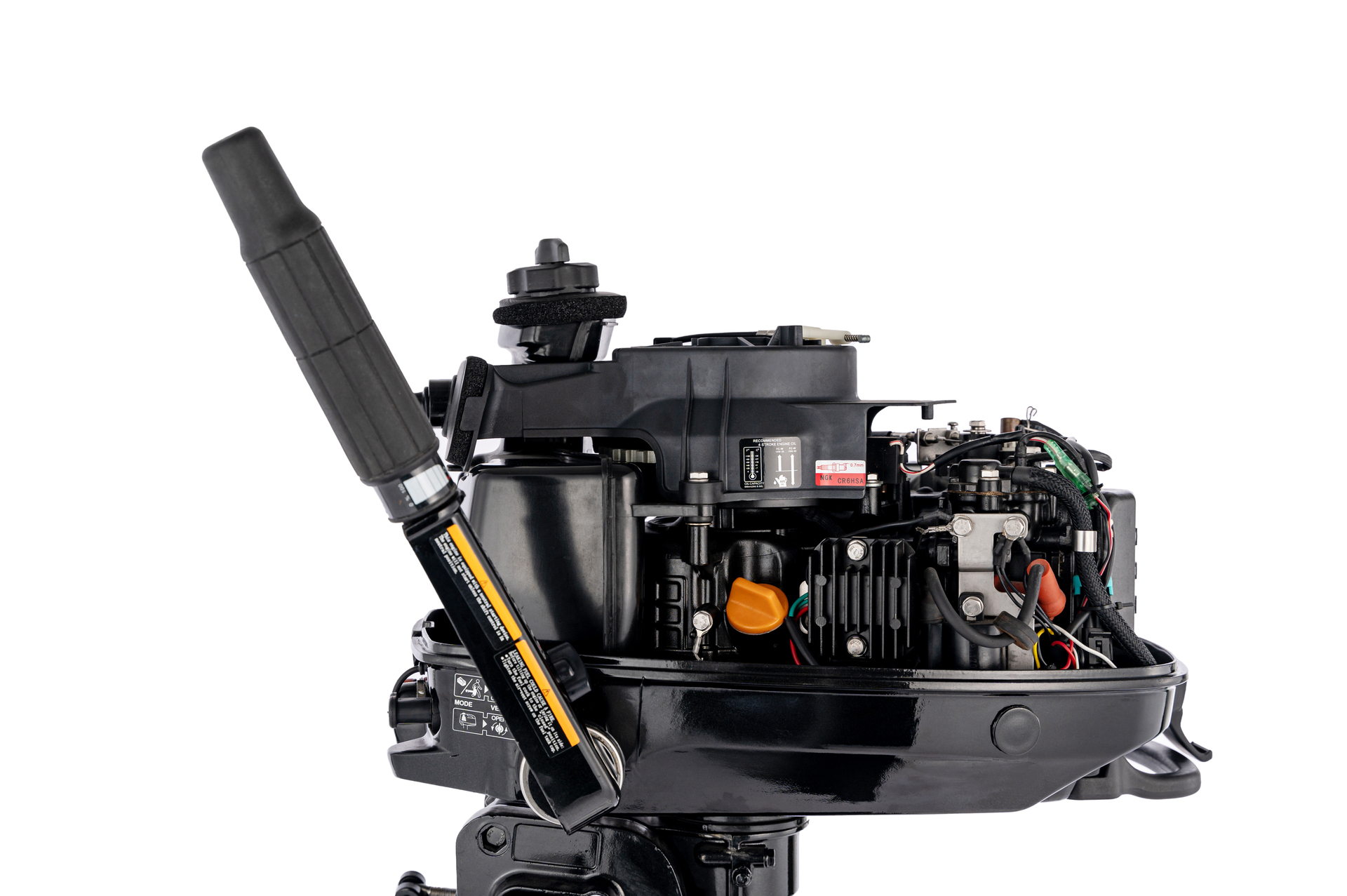 Moteur hors-bord 4T Parsun F6 ABMS ou F6 ABML | Moteur thermique arbre court ou long | Capot ouvert
